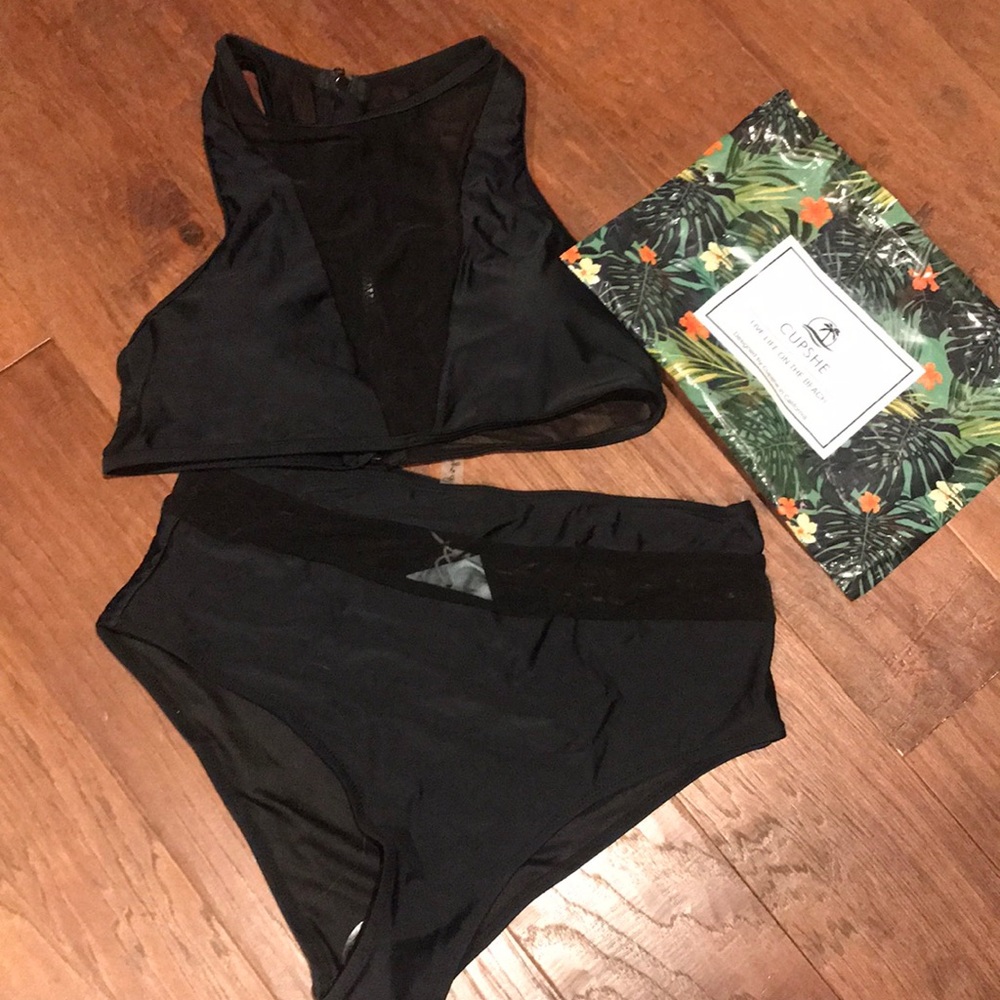 CUPSHE Starry Night Mesh Bikini set